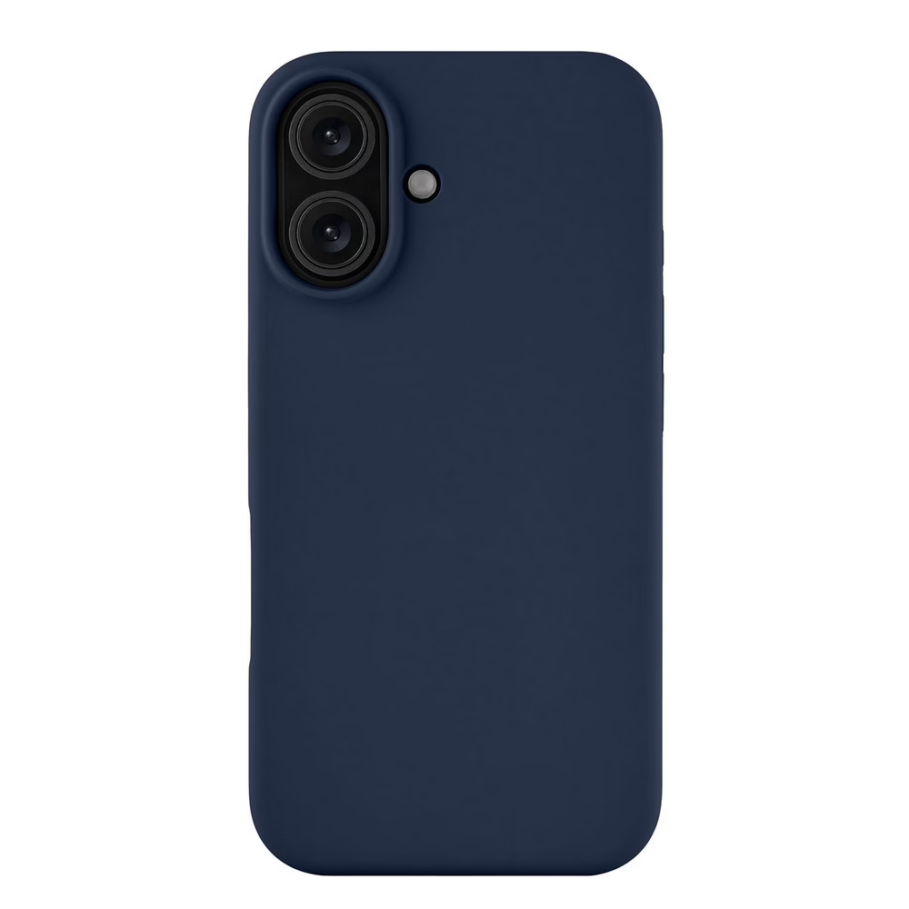 Чехол защитный uBear Touch Mag Case iPhone 16,силикон, софт-тач, темно-синий